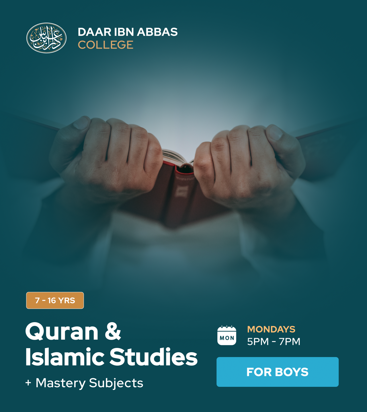 Boys' Quran & Islamic Studies – Mondays