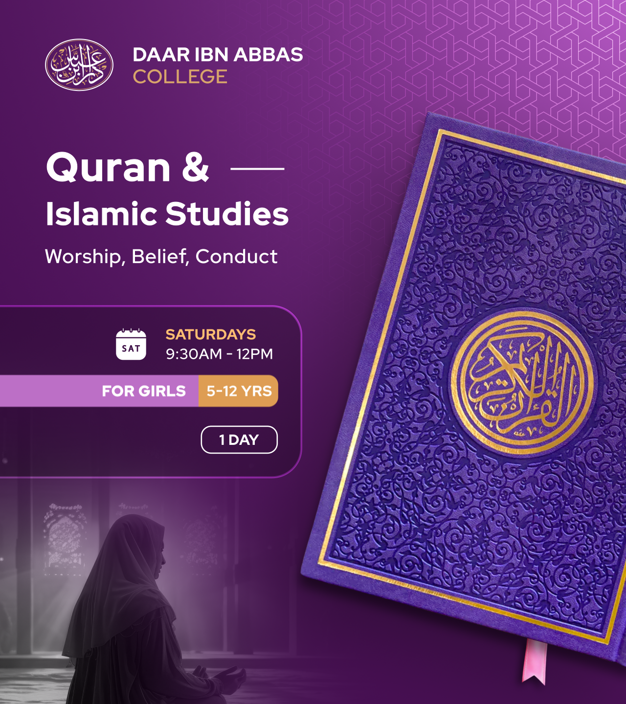 Girls' Quran & Islamic Studies – Saturdays