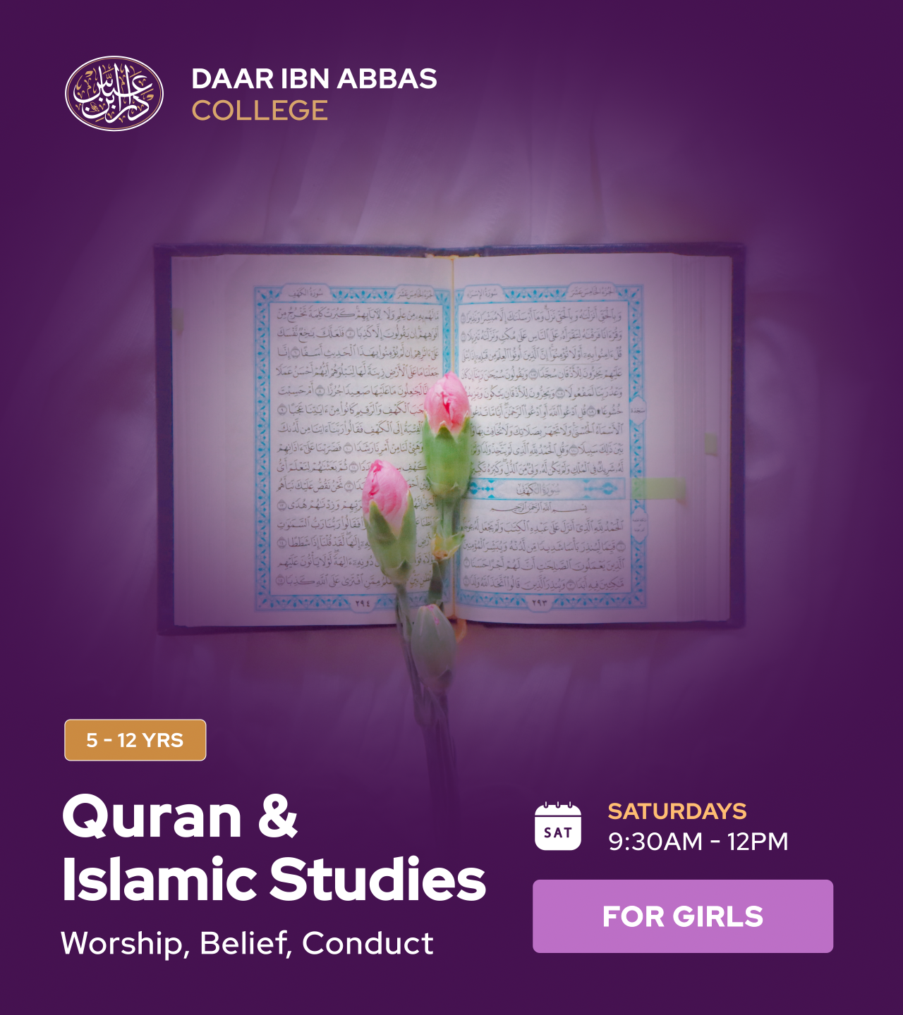 Girls' Quran & Islamic Studies – Saturdays