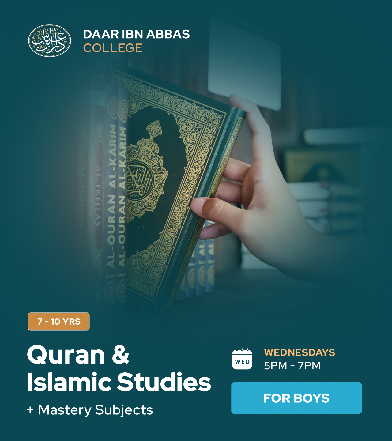 Boys' Quran & Islamic Studies – Wednesdays