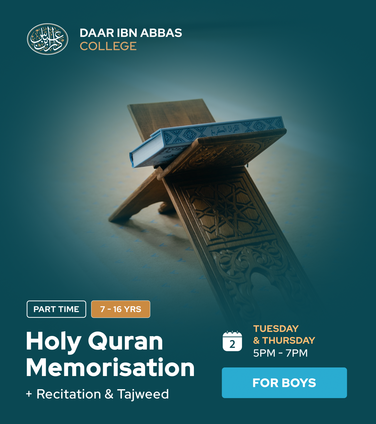 Boys' Part-Time Quran Memorisation